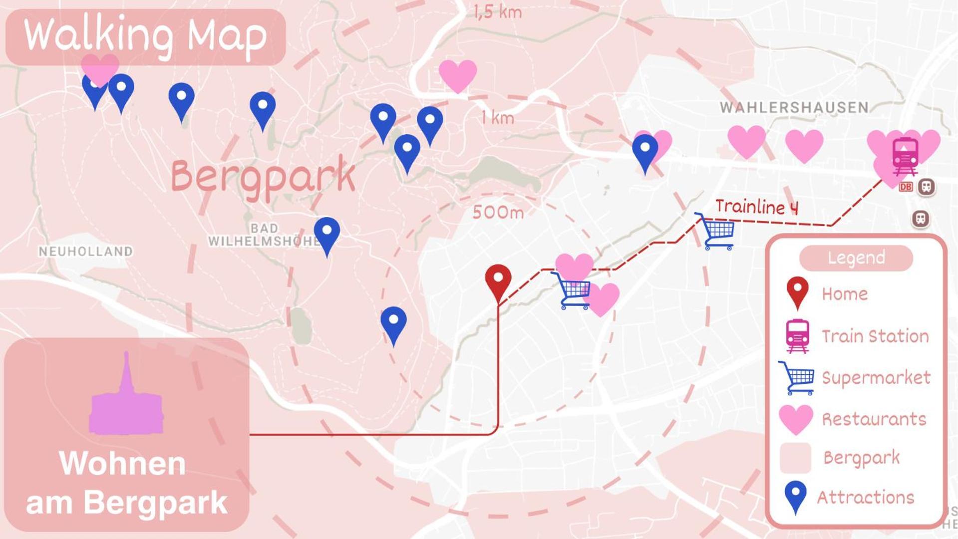 Apartment Mit Balkon Am Bergpark كاسيل المظهر الخارجي الصورة